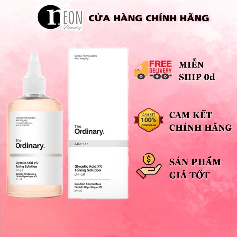 Toner tẩy da chết làm sạch Glycolic Acid 7% Toning Solution - The Ordinary