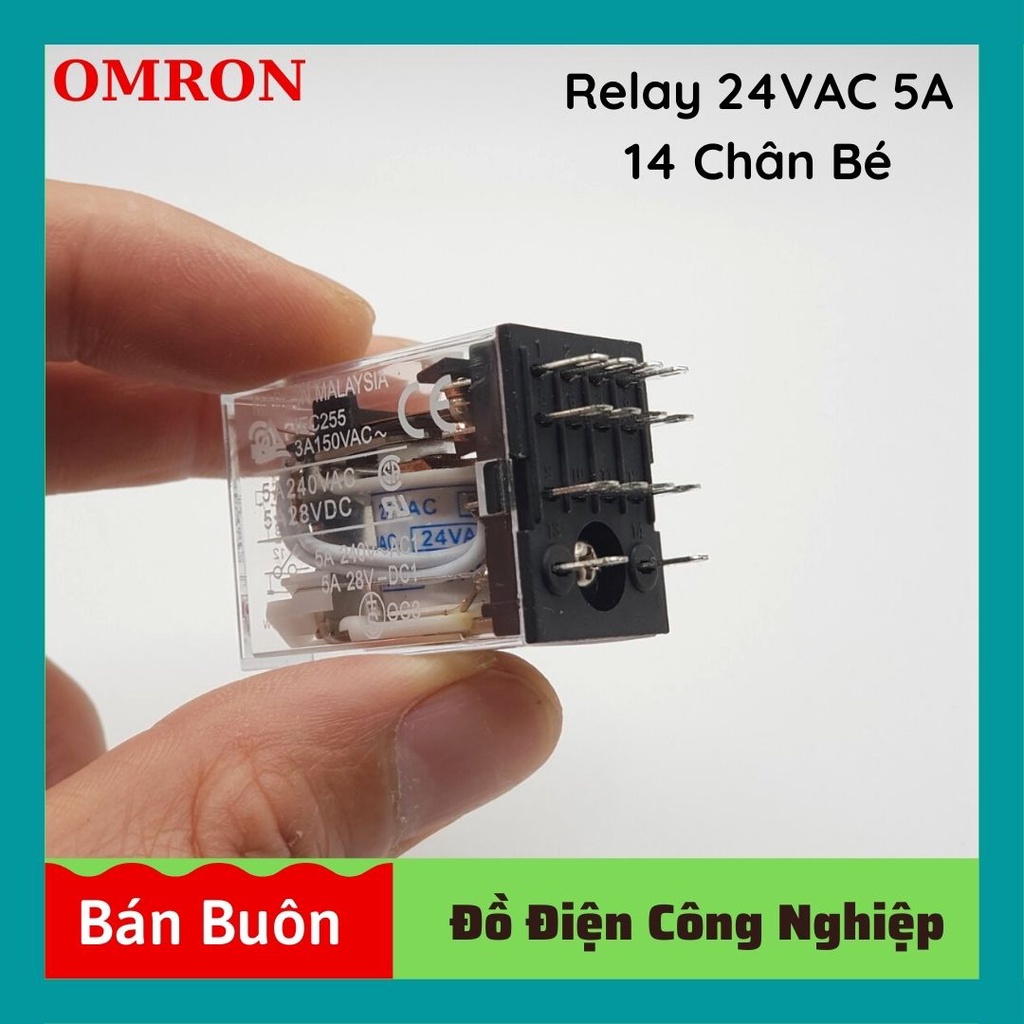 Relay omron 24v 14 chân, rơ le trung gian 24v