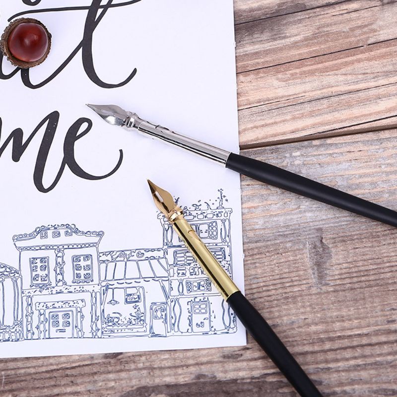 Bộ Bút Thư Pháp Học Tiếng Anh Cổ Điển Với Ngòi Mực Và Mực Cho Văn Phòng Trường Học