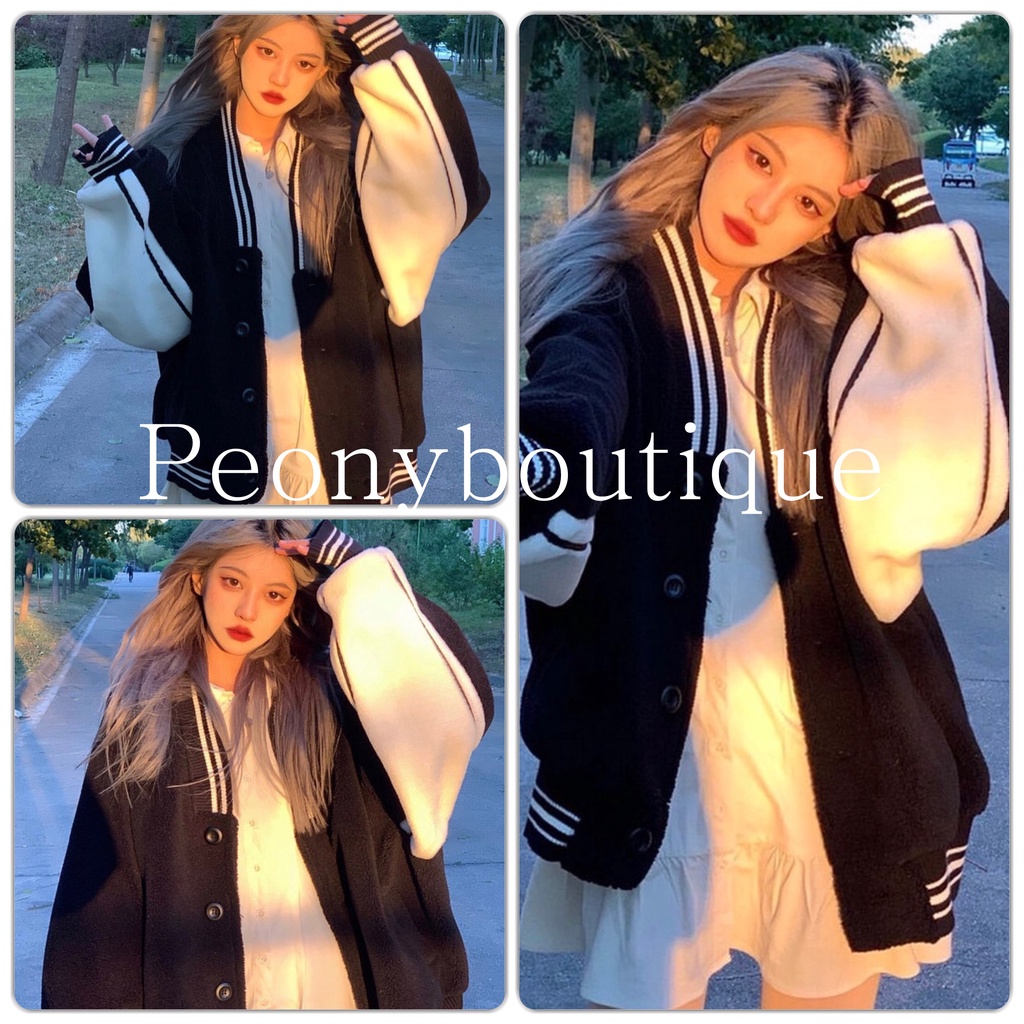 🌸 Khoác nỉ form rộng tay bồng, jacket bóng chày thể thao cá tính Ulzzang 🌸
