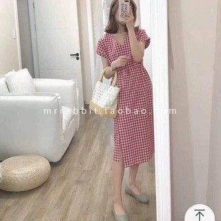 [GIÁ SỈ] Váy kẻ caro cổ V (Sỉ từ 5sp bất kỳ)