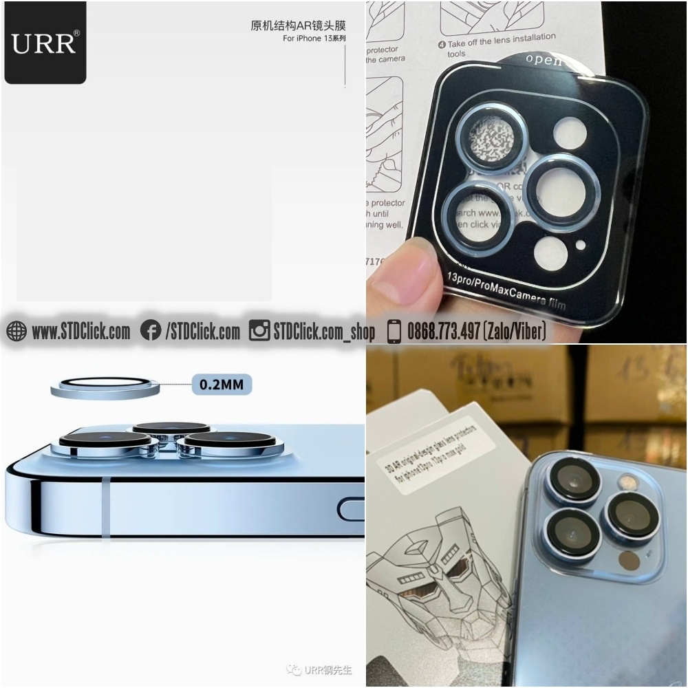 KÍNH CAMERA IPHONE 13 PRO MAX - 13 PRO - 13 - 13 MINI URR AUTOBOT 3D AR SIÊU MỎNG CHÍNH HÃNG HÀNG CHUẨN