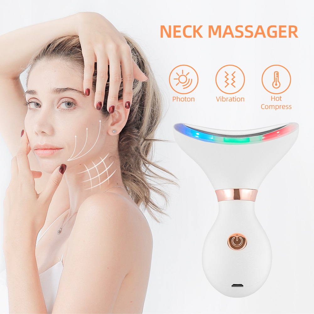 Máy massage da mặt/ cổ FOREVERLILY 3 chế độ đèn LED EMS chống nếp nhăn chăm sóc da chất lượng cao