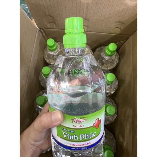 Combo 12Chai Nước Muối Sinh Lí Vĩnh Phúc Smiles Natriclorid 0.9% Chai 1000ml