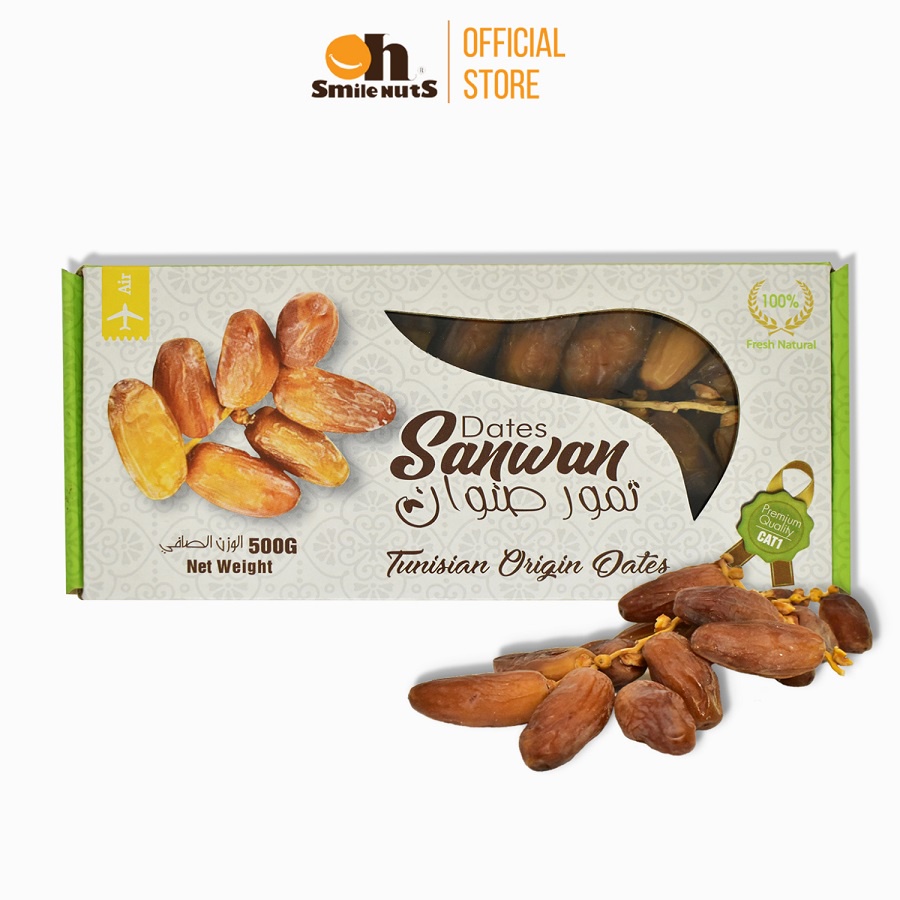 Chà là nguyên cành Sanwan Deglet Nour Tunisia hộp 500g