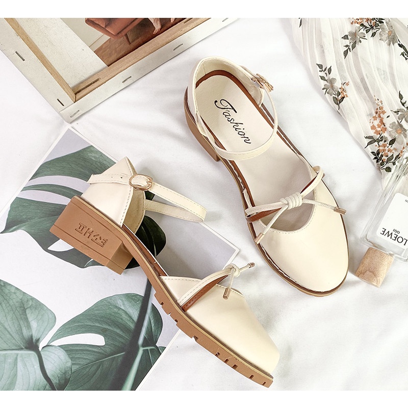 Sandal Cao Gót 4 Phân ULZZANG Bít Mũi