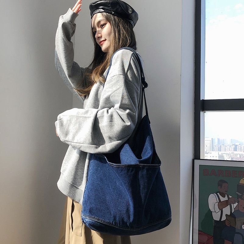 Túi jeans mang 2 kiểu vừa A4