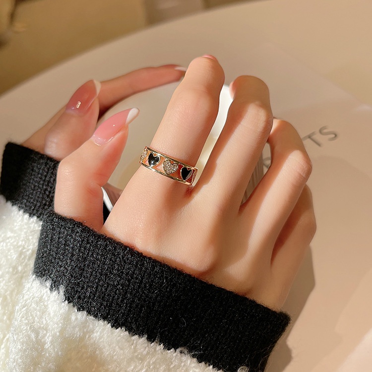 [Hàng Mới Về] Nhẫn Mở Có Thể Điều Chỉnh Thiết Kế Hình Trái Tim Thời Trang Xuân Hè Cho Nữ