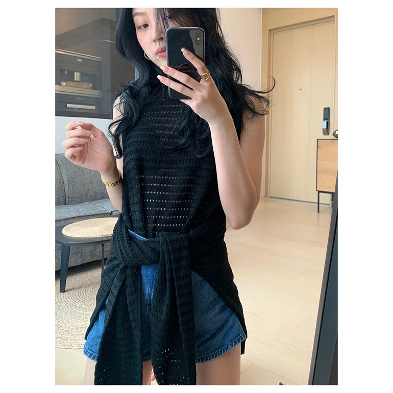 Áo tank top Xiaozhainv sát nách cổ tròn 4 màu thời trang quyến rũ cho nữ