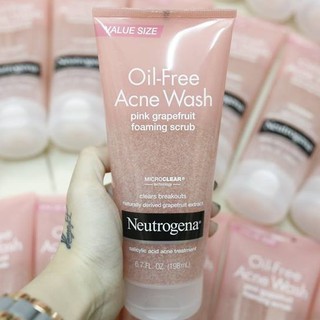 Sữa Rữa Mặt Neutrogena Oil Free Acne Wash Pink Grapefruit Foaming Scrub 198ml