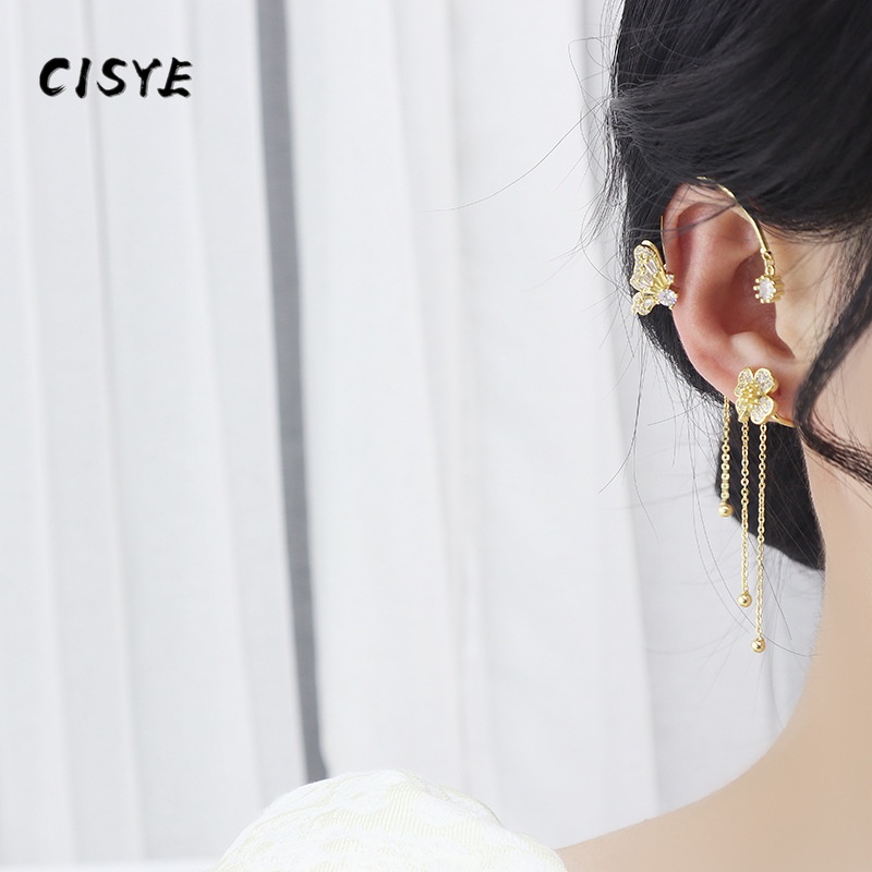 Hoa Tai Dạng Kẹp Hình Hoa Tinh Tế Không Cần Xỏ Lỗ