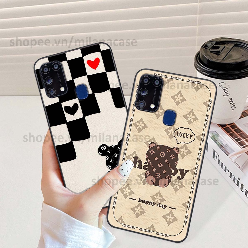 Ốp Samsung M31 gấu be@rBrick gấu Teddy Kaws siêu đẹp, phong cách, cá tính
