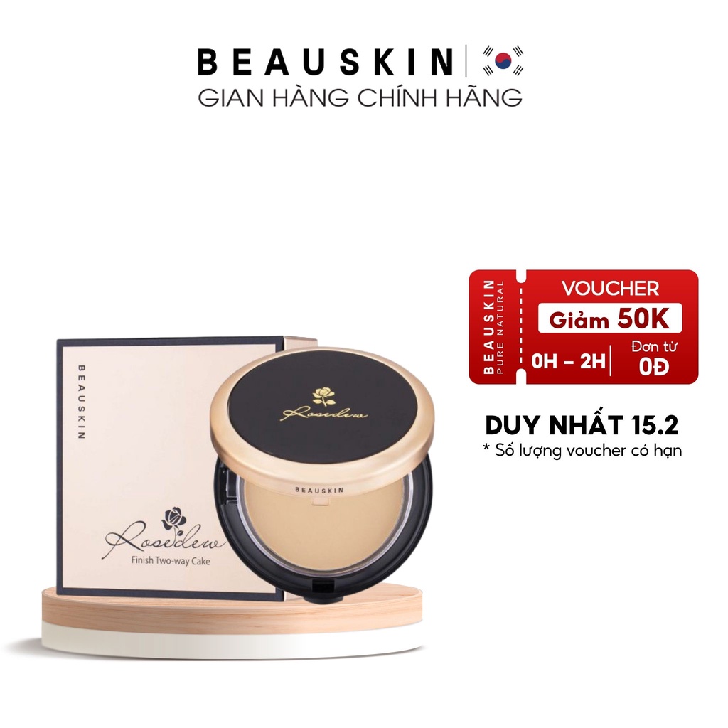 Phấn Phủ Kiềm Dầu, Che Khuyết Điểm BEAUSKIN Rosedew Two Way Cake 12g - BMTW0122110