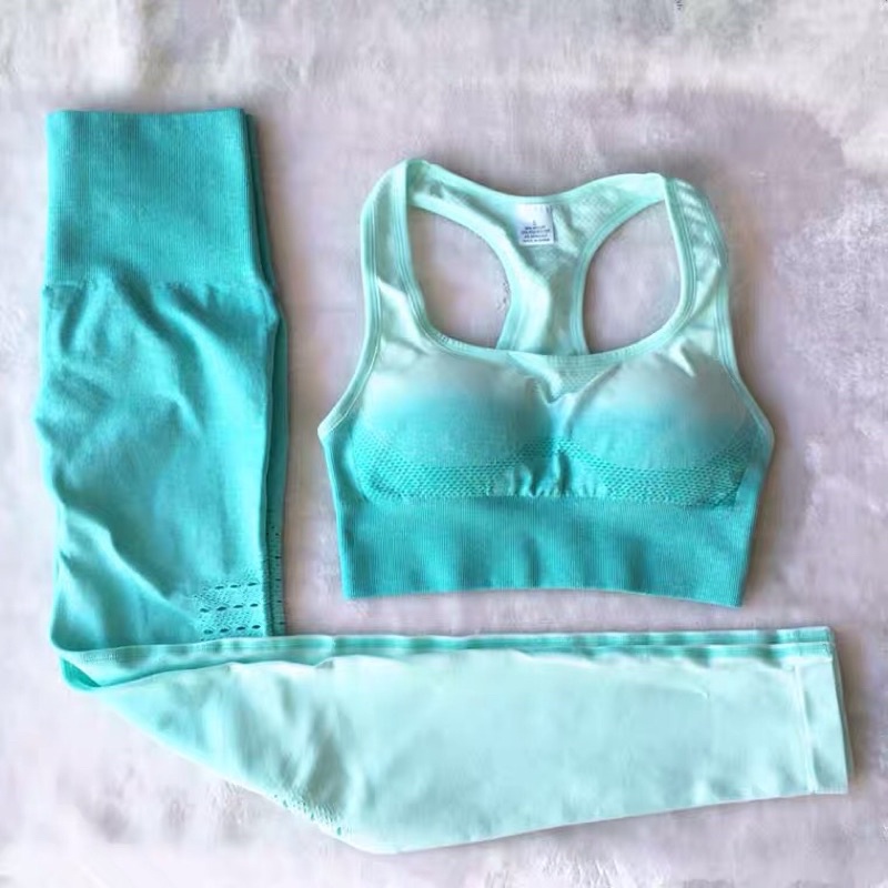 Bộ đồ tập gym , yoga loang màu xanh