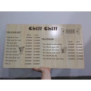 Menu gỗ thiết kế theo yêu cầu