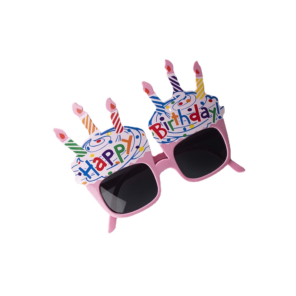 Mắt kính chữ Happy Birthday phụ kiện sinh nhật hình chữ và nến