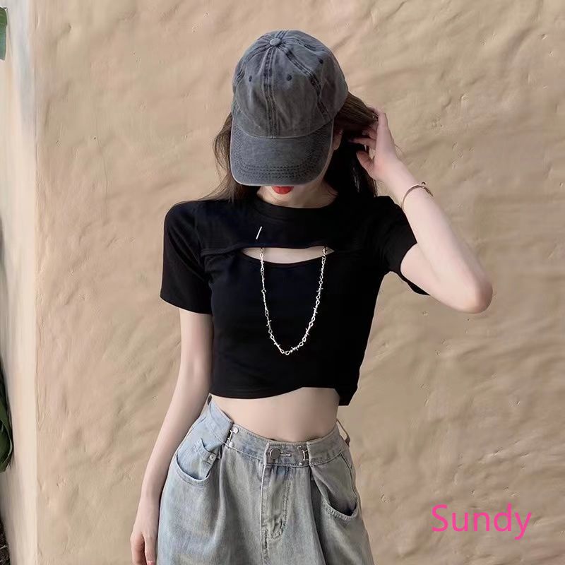 Áo Croptop Thiết Kế Dây Đan Chéo Phong Cách Quyến Rũ