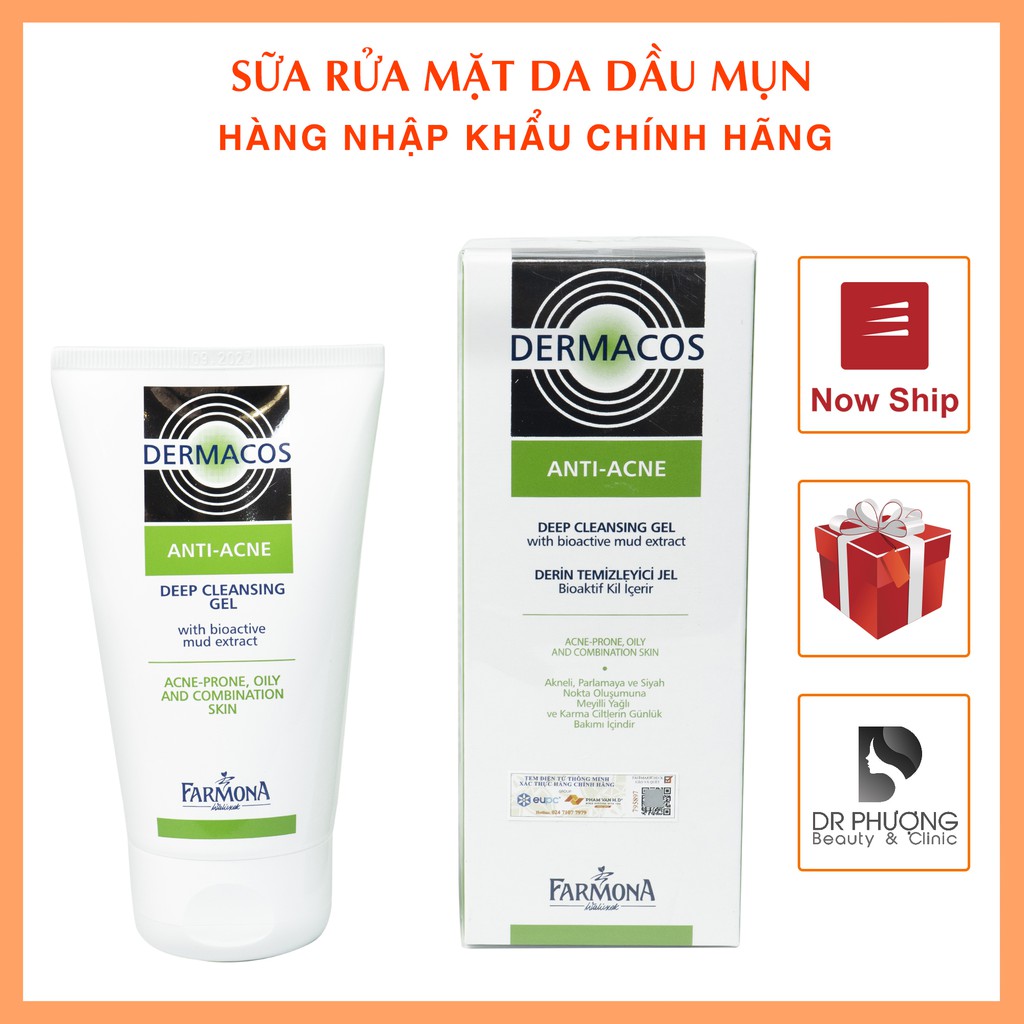 Sữa Rửa Mặt Ngừa Mụn Dermacos Farmona Anti Acne Deep Cleansing Gel - Bác sĩ Mã Phượng