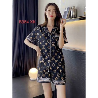 Pijama cộc đùi lụa satin cao cấp quảng 3