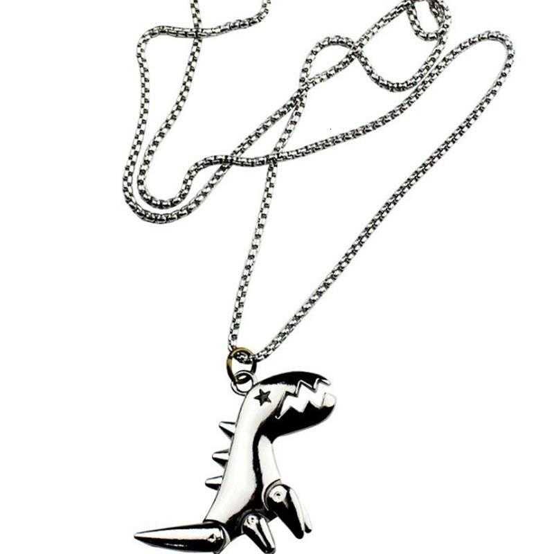 [Giao Hàng Miễn Phí] Dây Chuyền 2216 Mặt Hình Khủng Long Phong Cách Hip Hop Cho Cặp Đôi