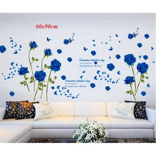 Decal hoa hồng xanh