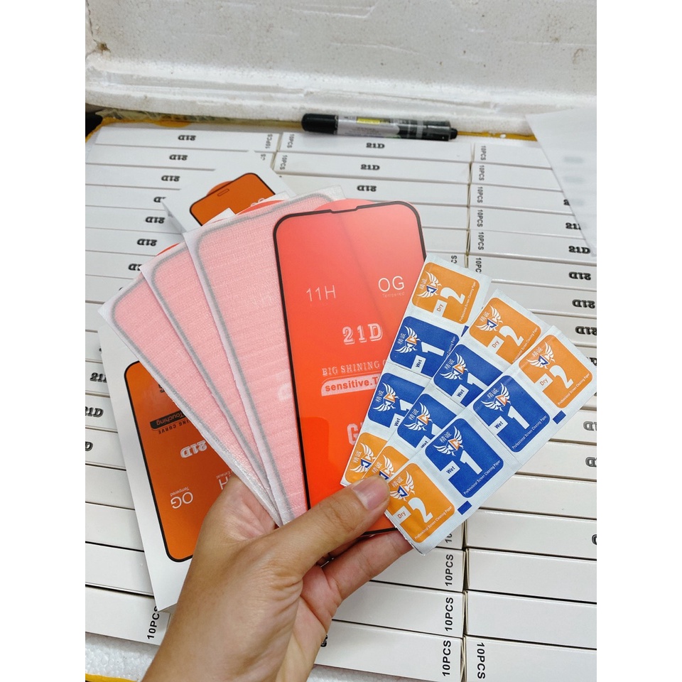 Kính Cường lực full iphone 21D full màn 6,6s,7,8,7P,8P,X,XR,XSMAX,11,11PRO,11PROMAX,12,13 PROMAX...