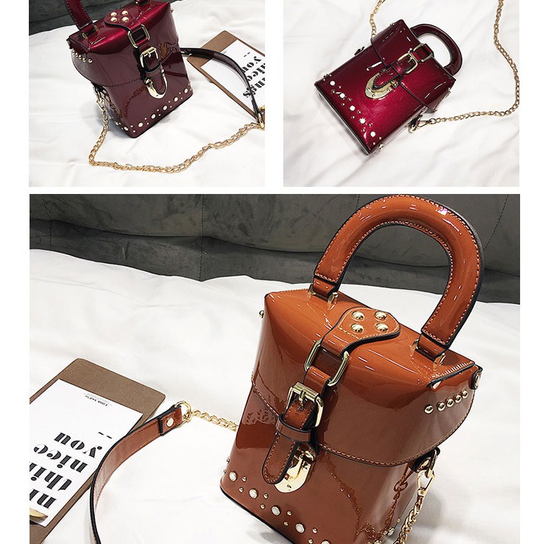 [Mã FASHIONGREEN264 giảm 10% tối đa 30k đơn từ 99k] Túi nữ hộp da bóng cao cấp, sang trọng, hàng nhập quảng châu GL55