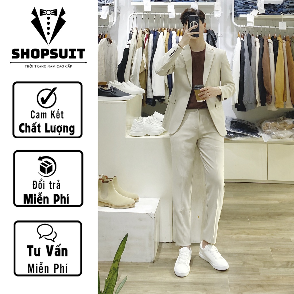 Bộ áo vest nam hàn quốc đẹp, from dáng Hàn Quốc chất liệu tuyết mưa Hàn, hàng 2 lớp thoải mái khi mặc