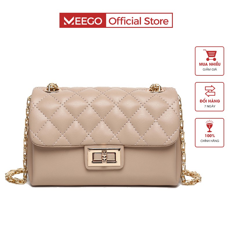 [Mã BMLTA50 giảm 50K đơn 150K] Túi Đeo Chéo Trần Trám Da Cao Cấp Khóa Xoay Độc Đáo Thương Hiệu MEEGO G2018