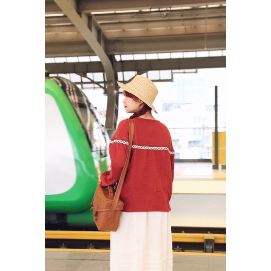 Áo xô muslin phối ren | Lá Xoè