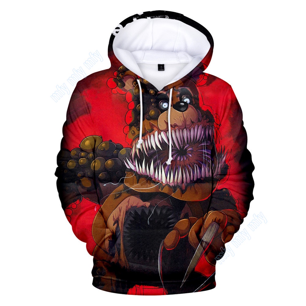 Áo Khoác Hoodie Chui Cổ In Hình Five Nights at Freddy 'S 3D Cho Bé Trai / Bé Gái
