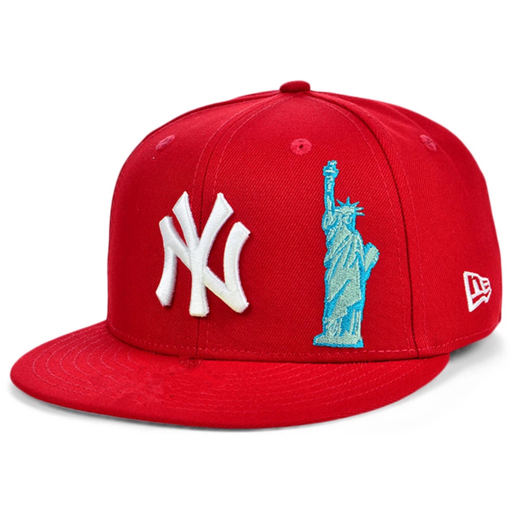 TD6O Fashion New York Yankees Cap MLB Hiphop Hat Adjustable Cap Baseball Cap Black red 2 models zHfO
