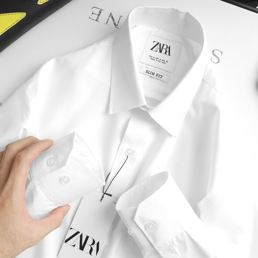 [FREESHIP + ẢNH THẬT + VIDEO] Áo sơ mi nam trơn hàng hiệu [ZaRa] 2 màu trắng đen đẹp thời trang phong cách cao cấp