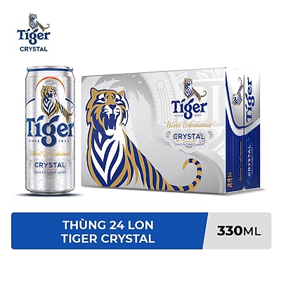 [MUA CÀNG NHIỀU CÀNG RẺ] Thùng 24 lon bia Tiger sliver lon cao 330ml.