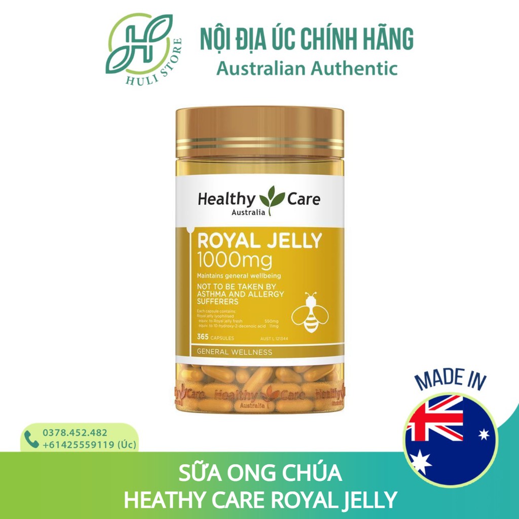 [AIR 100%] Sữa ong chúa Healthy Care Royal Jelly 365 viên