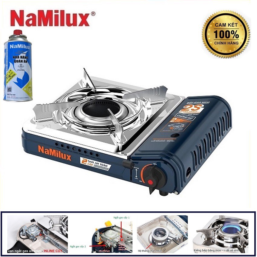 BẾP GAS MINI CAO CẤP NAMILUX CYLONE NA-172PS ( TIẾT KIỆM GAS - RÚT NGẮN THỜI GIAN NẤU - GIẢI PHÁP CHỐNG NỔ HOÀN HẢO