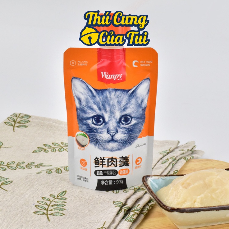Súp thưởng WANPY nắp vặn 90g - Pate dạng soup cho mèo - Thú Cưng Của Tui