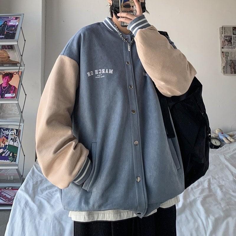 Áo bomber nam nữ DOCO MART áo khoác nỉ unisex MARCH bóng chày teddy