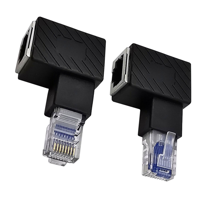 Đầu Nối Dài Chuyển Đổi RJ45 Male Sang Female 90 Độ Cho Cat5 5e Cat6 LAN