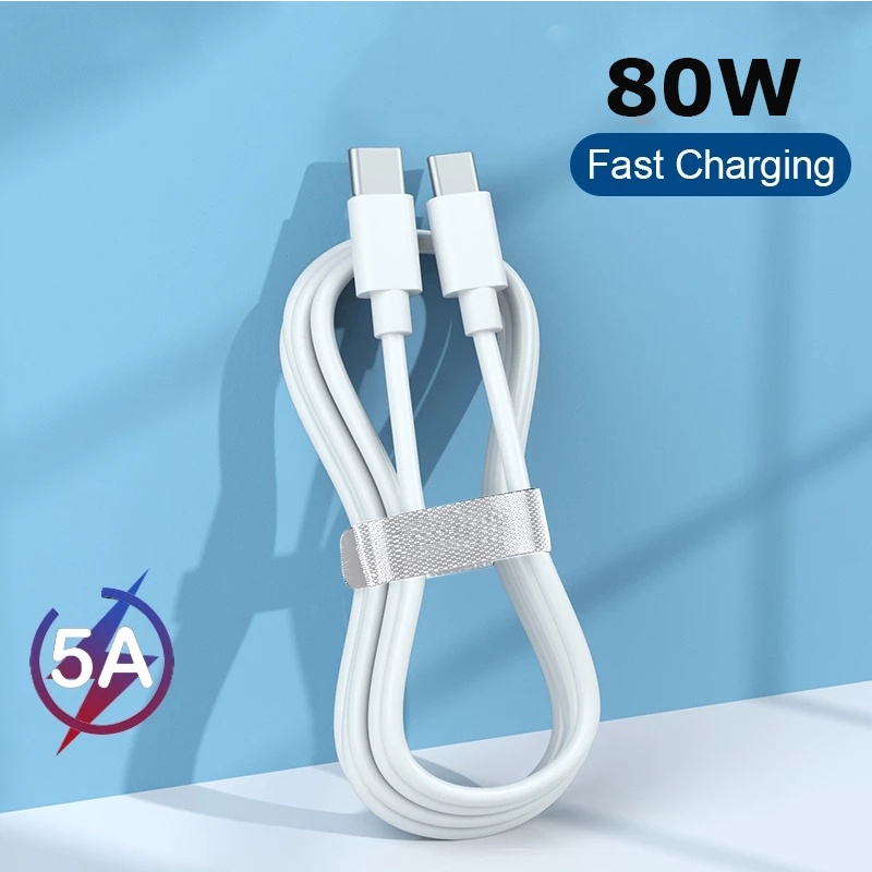 1M 5A 80w Type-c USBC to USB Type-C dual-ended data sync cable for Android phones