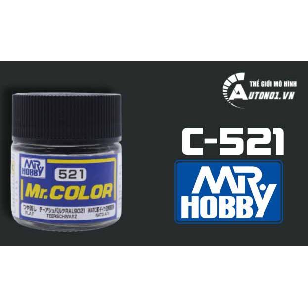 SƠN MÔ HÌNH MÀU ĐEN (TEERSCHWARZ NATO BLACK) LACQUER C521 10ML MR.HOBBY S100