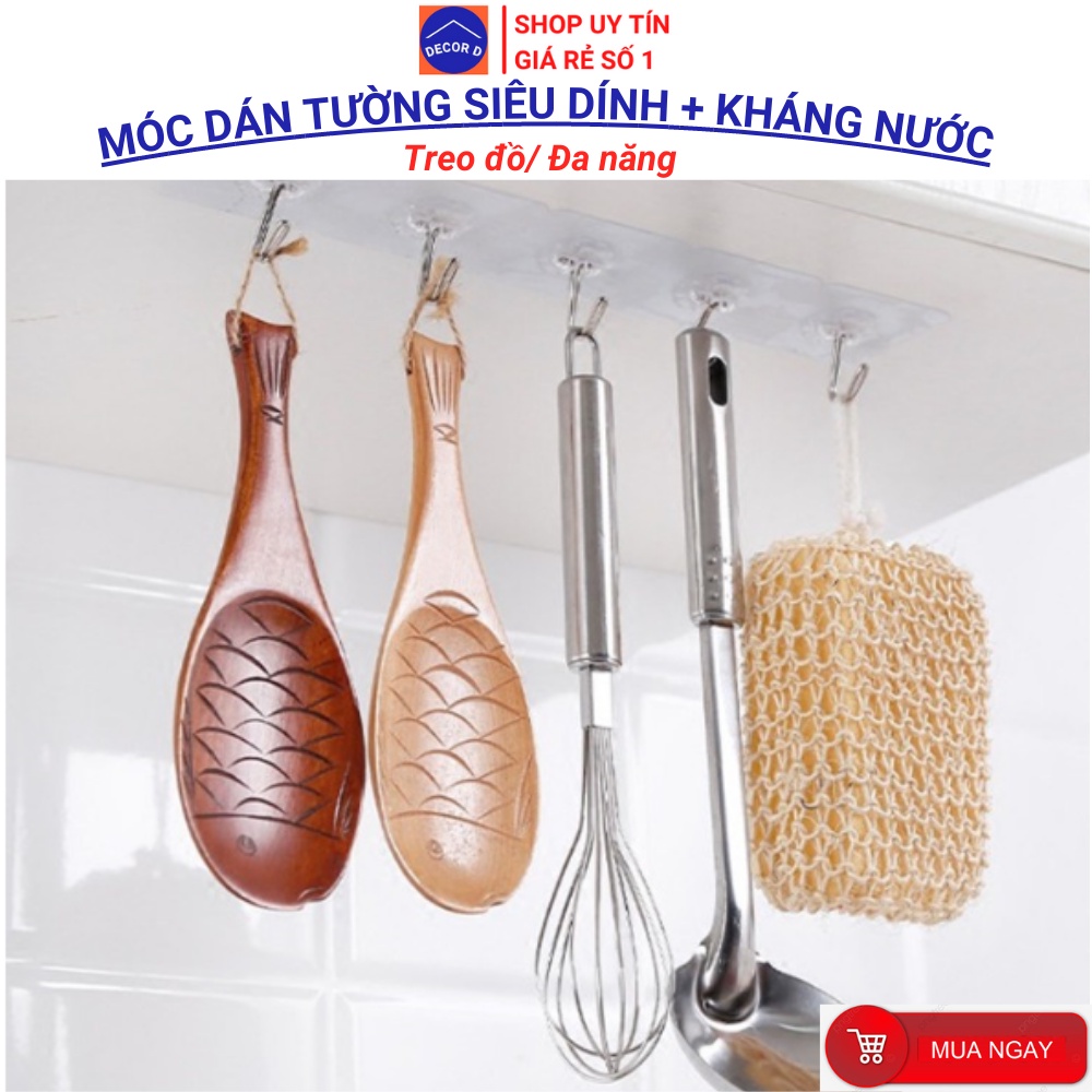 Móc dán tường siêu dính, móc dính trong suốt chịu lực tốt, đa năng, tiện dụng
