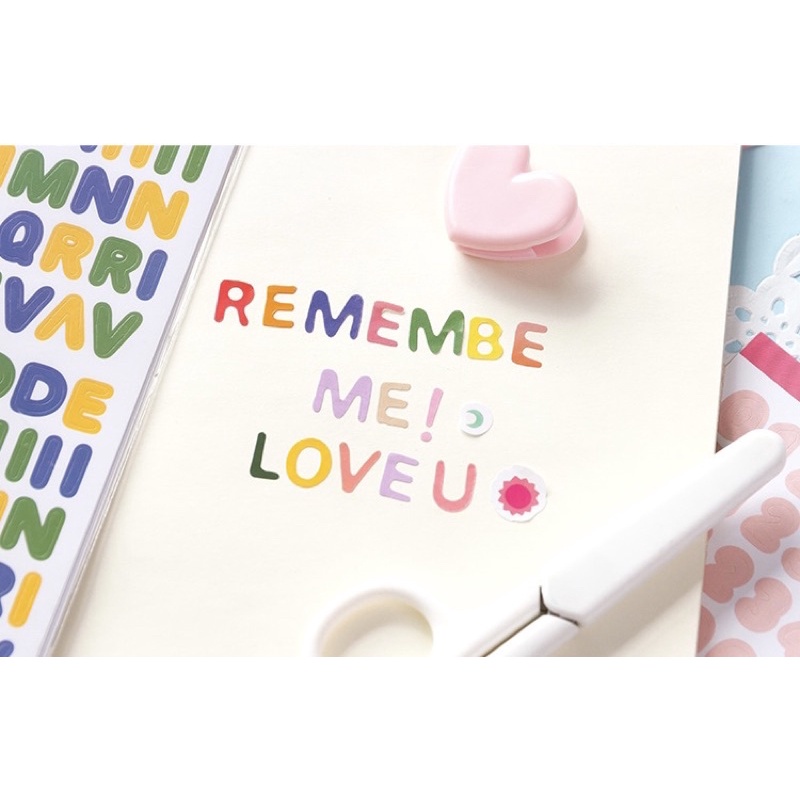 Sticker cute/Set 6 tấm hình dán chữ cái và số Star River Palette  trang trí sổ planner bullet journal Hàn Quốc Tẻn Tẻn
