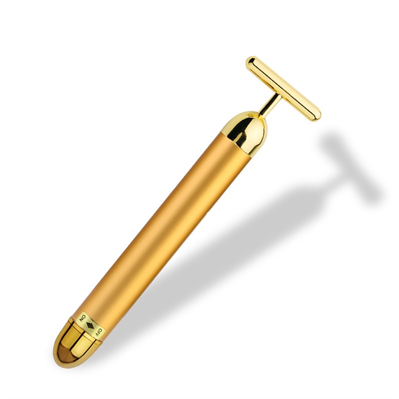 Máy mát xa Salorie Sy-102 mạ vàng 24K thiết kế hình chữ T dạng đầu lăn nâng cơ mặt