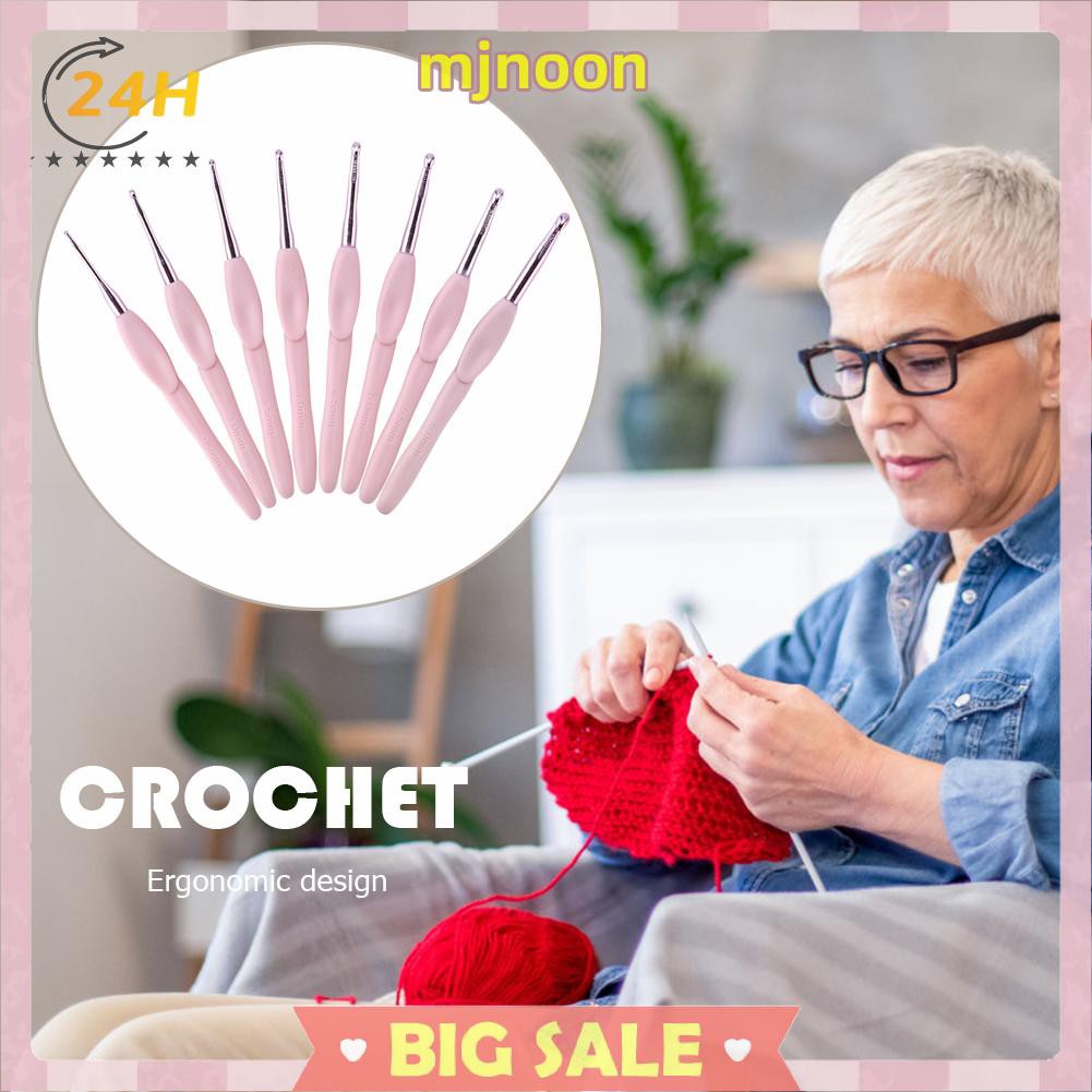 Set 8 kim đan len bằng nhôm tay cầm nhựa tiện dụng