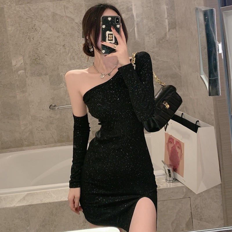 🌸Hàng Order🌸 Sét Váy Body Trễ Vai Kèm Ống Tay Sexy Lấp Lánh 🌸Hàng Quảng Châu