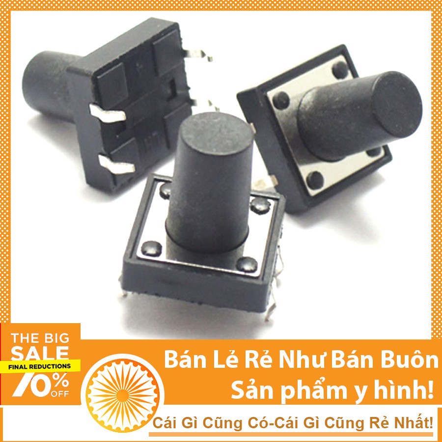 NÚT NHẤN 4 CHÂN 12X12X10MM