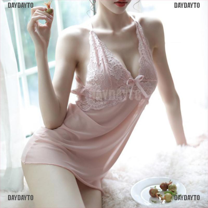 Đầm Ngủ Hai Dây Phối Ren Trong Suốt Gợi Cảm