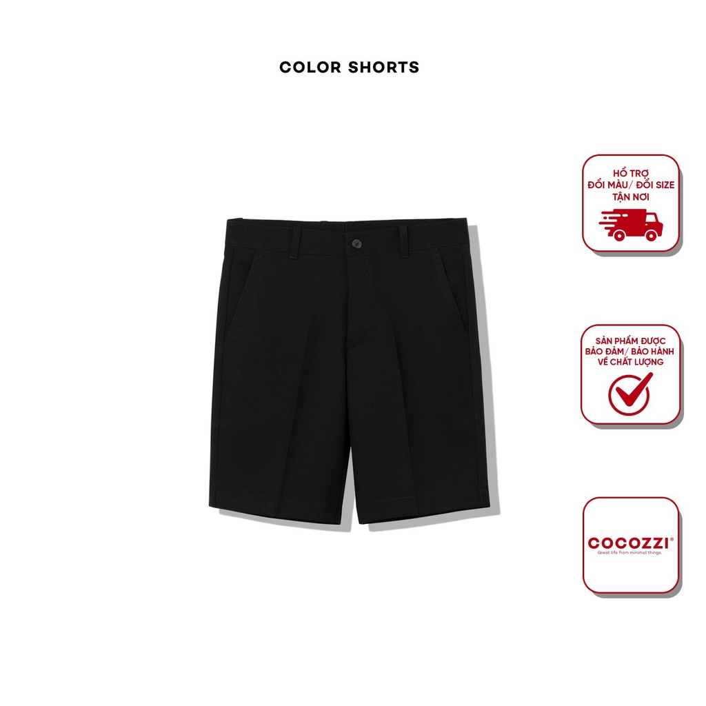 Quần shorts nam Kaki màu đen có độ co giãn nhẹ, thoải mái khi cử động Cocozzi - Color shorts