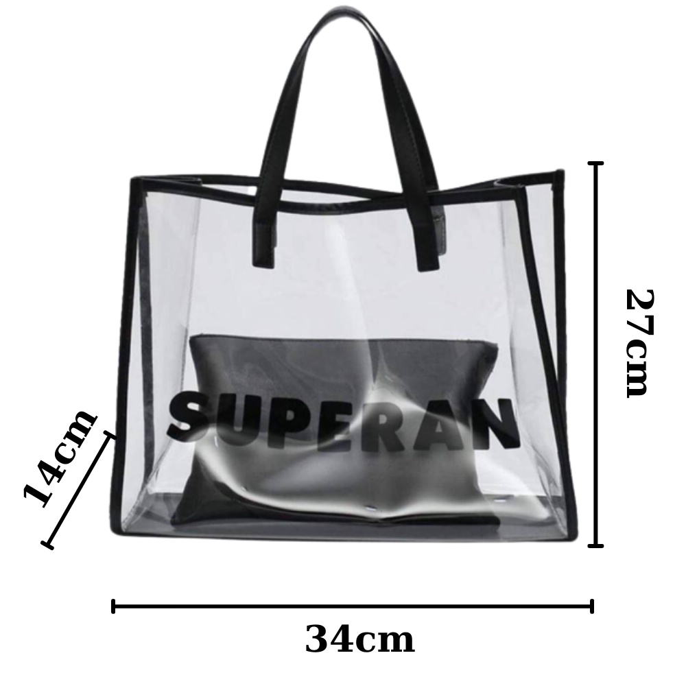 Túi đựng đồ trang điểm trong suốt Superan- túi đựng chống bụi tiện lợi chất lượng cao